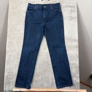 Wrangler 933SEDD Cowboy Cut Slim Fit Jeans Mens 36x34 Dark Wash Indigo Denim